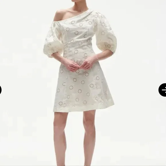 Figue | Dresses | Nwt Figue Darcy Eyelet Embroidered One Shoulder Puff  Sleeve Mini Dress Size | Poshmark